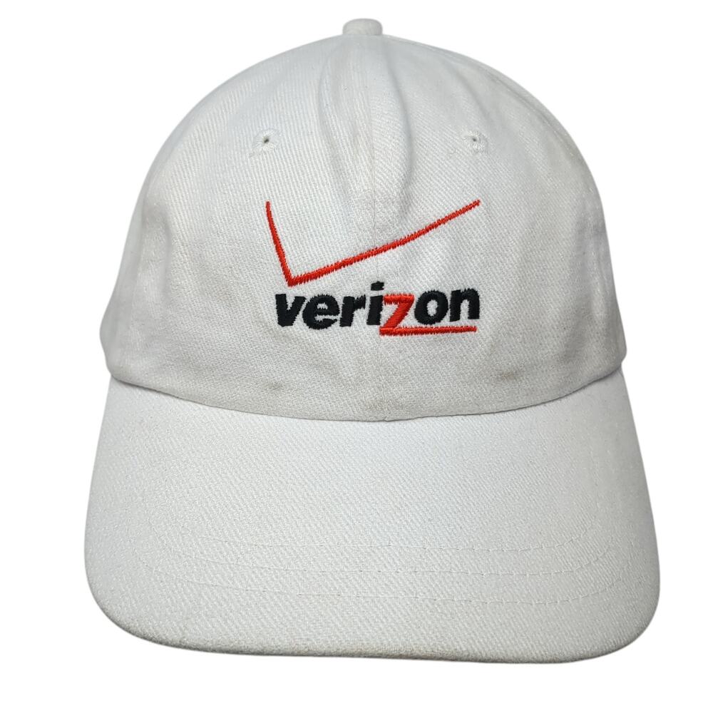 Verizon Slideback Baseball Hat White One Size Embroidered Headshots By Kc Caps